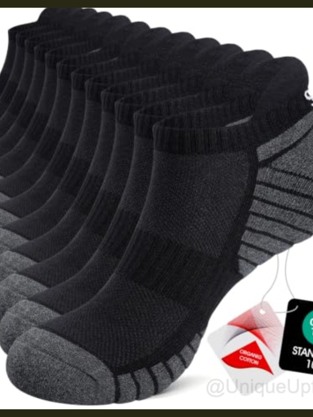 TANSTC Men's Athletic Cushioned Ankle Socks Low Cut Running 6 Pairs